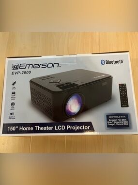 Emerson EVP-2000 Black 150" Home Theater LCD Projector with Bluetooth